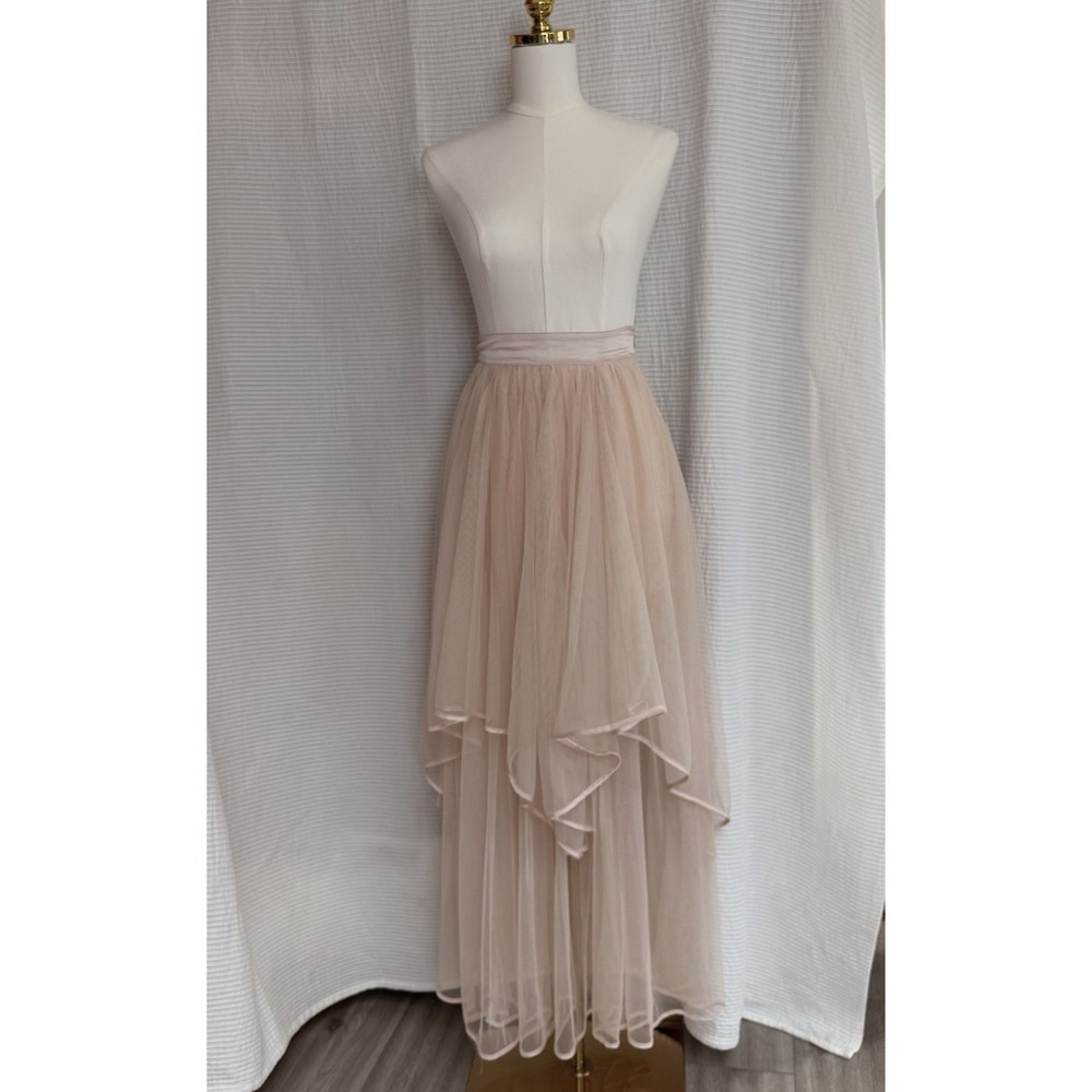 Free People Tutu Maxi Tulle Skirt Rose Sheer Boho Whimsigoth Fairy Size 0